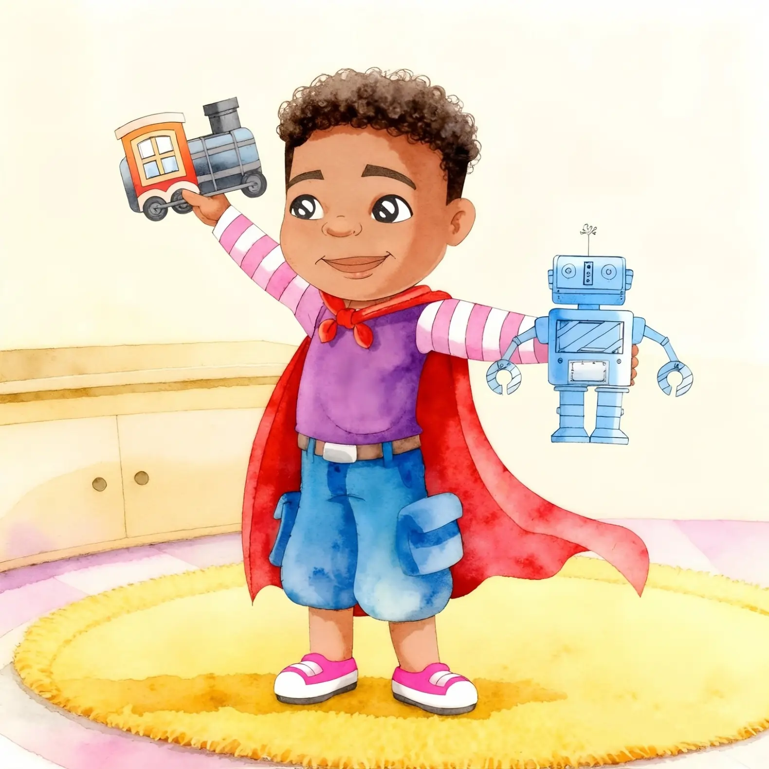 Watercolor illustration style for children's books