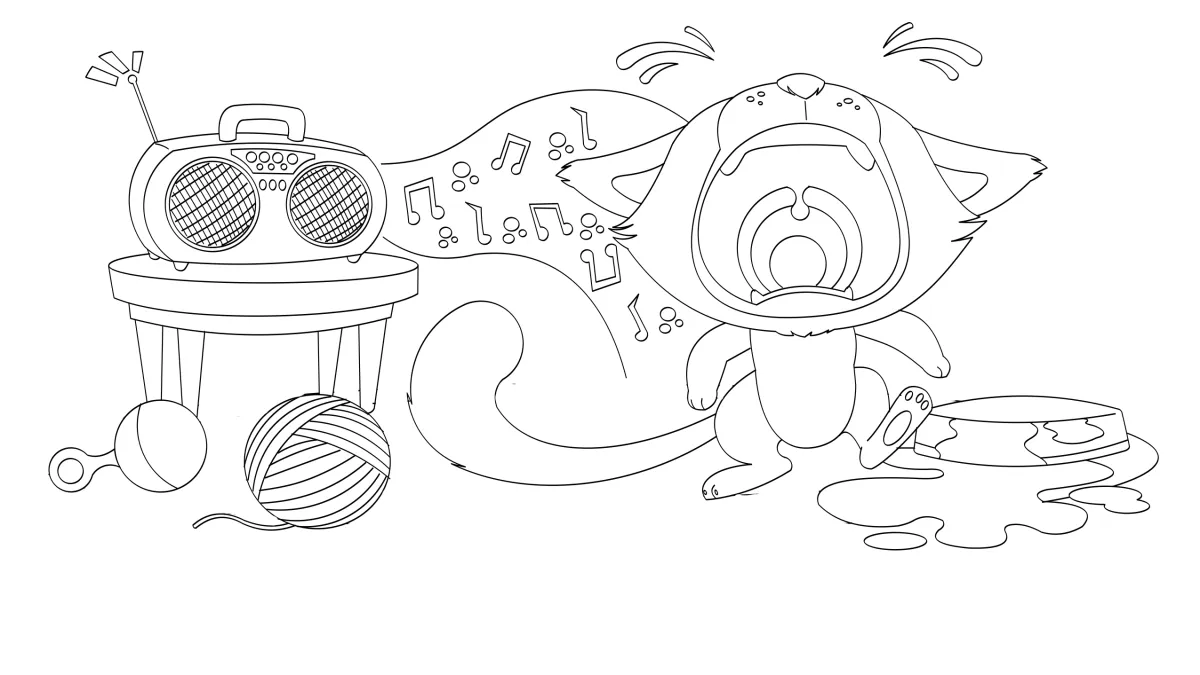 Black and white kids coloring book illustration