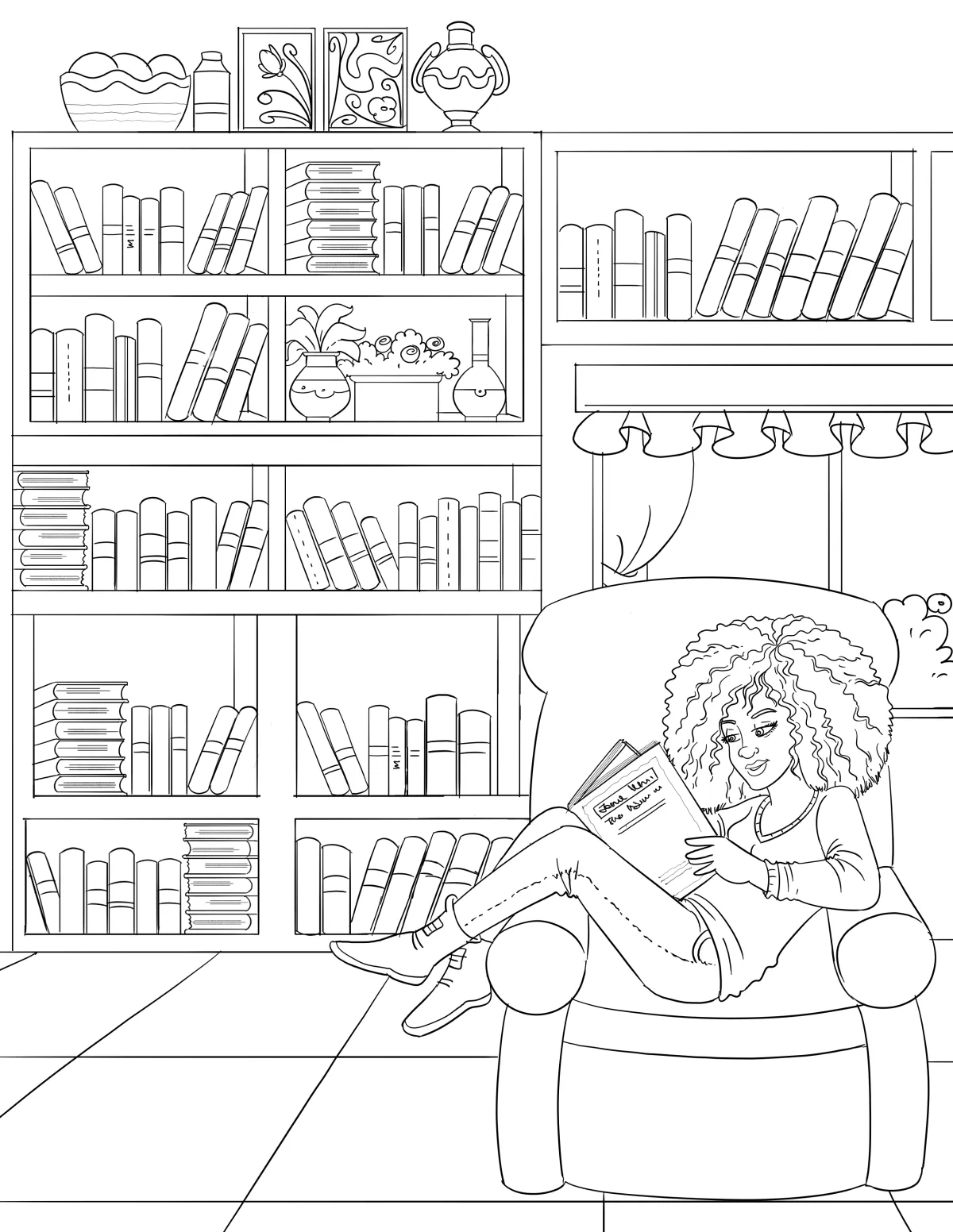 Kids line art illustration for printable coloring pages