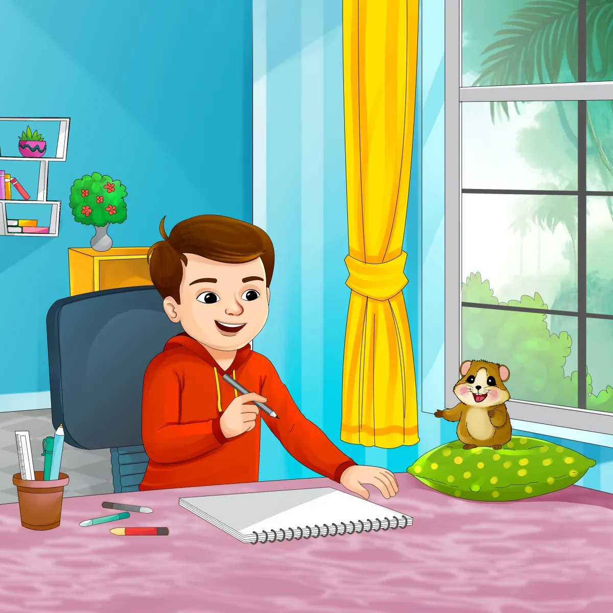 children's book boy illustration