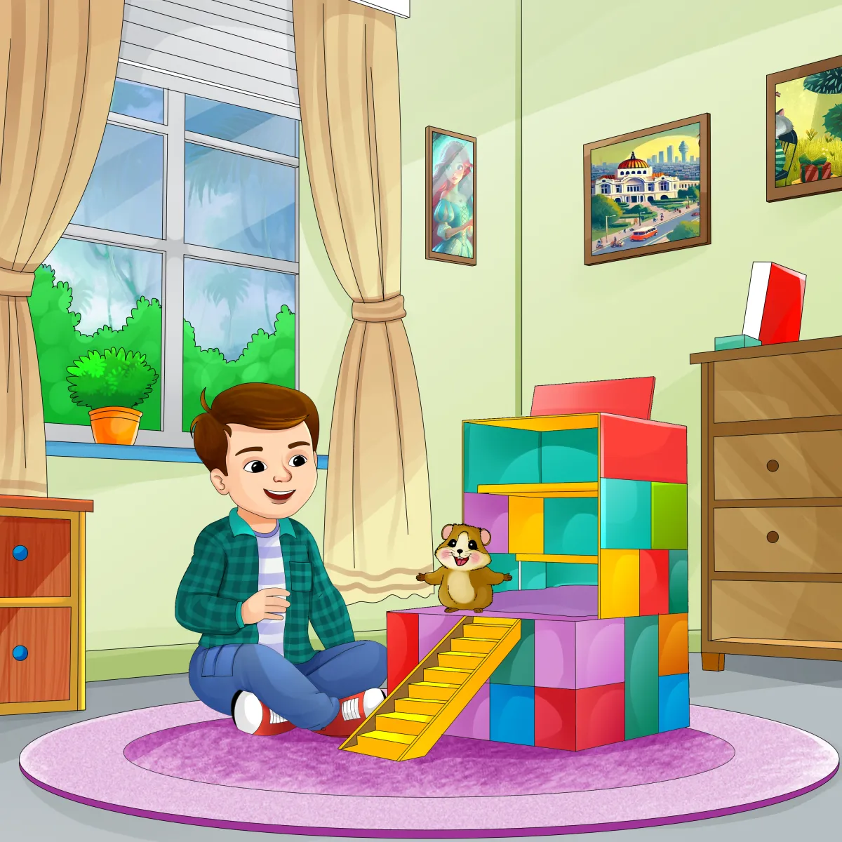 flat children's book illustration