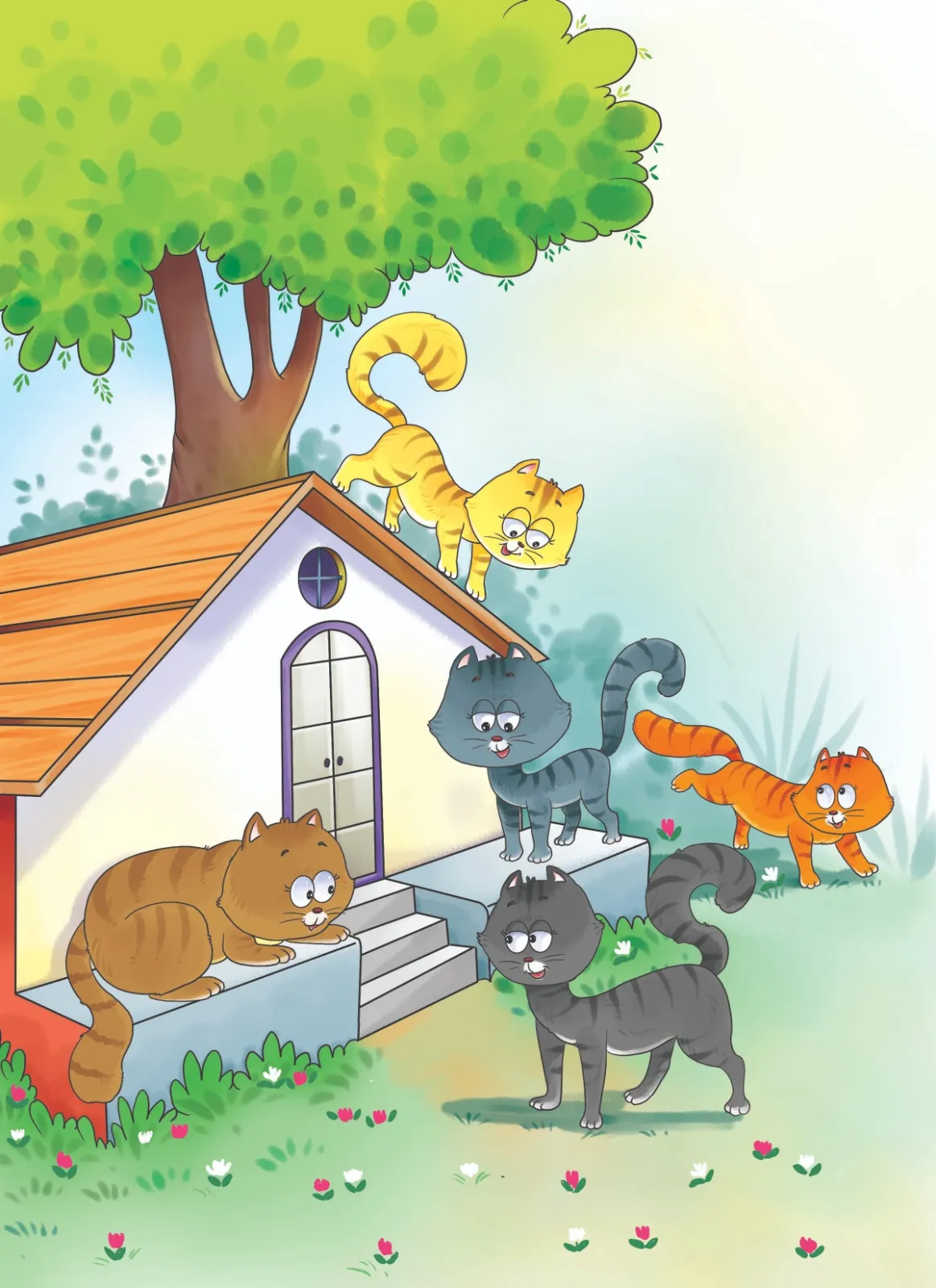 Cat children book illlustration