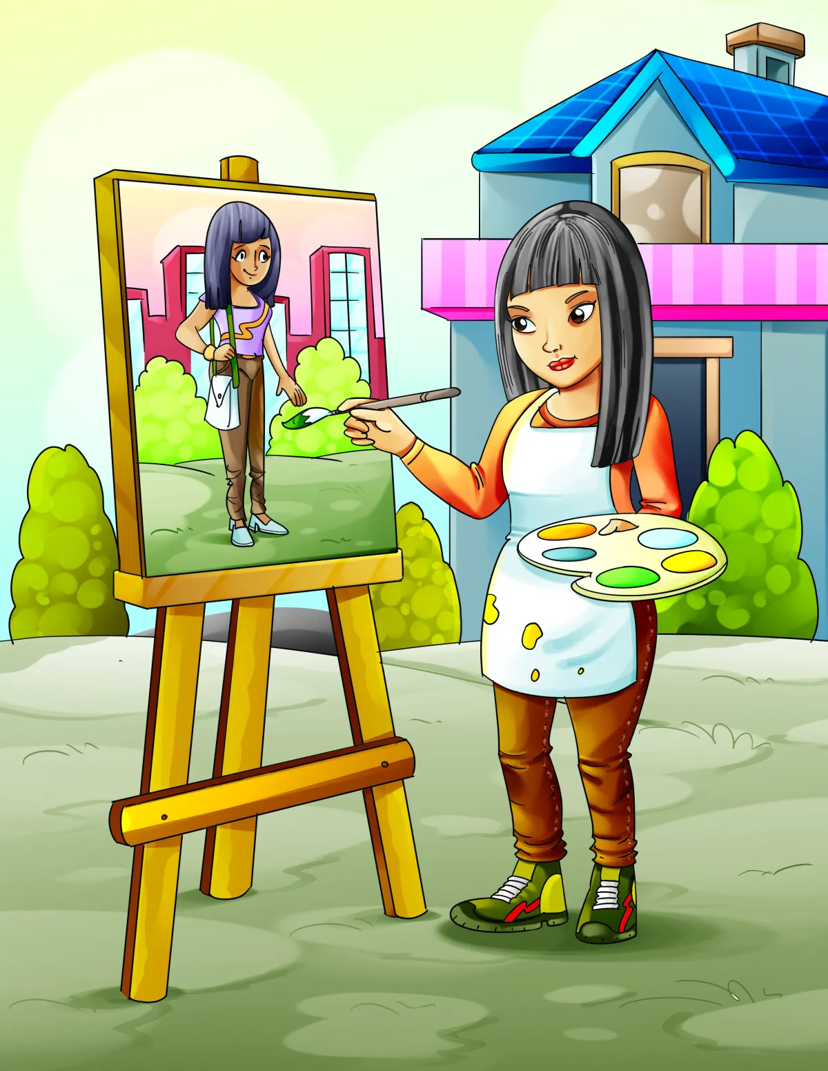 Afirican American children's book illustration painting
