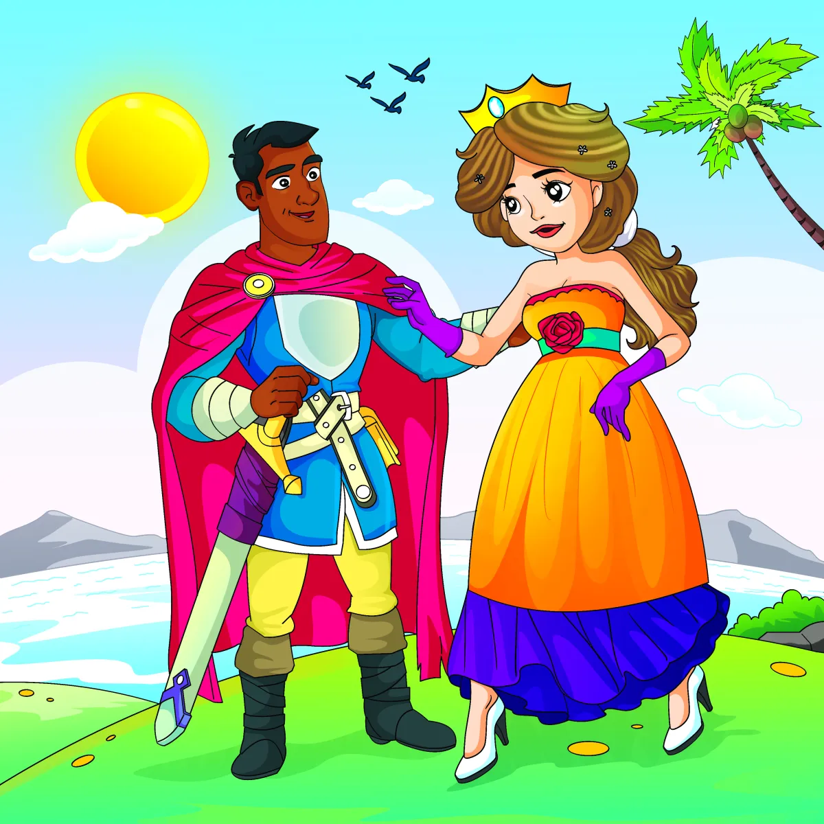 king and queen illustration for kids