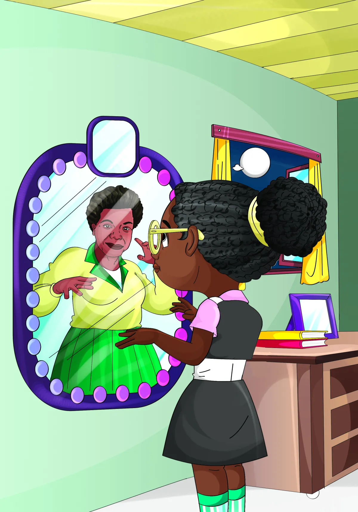 Kids morning school preparation illustration