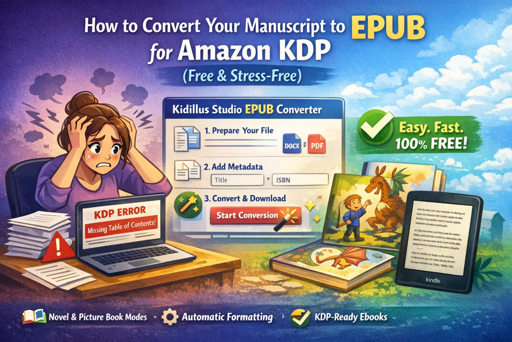 How to Convert Your Manuscript to EPUB for Amazon KDP (The Stress-Free Way)