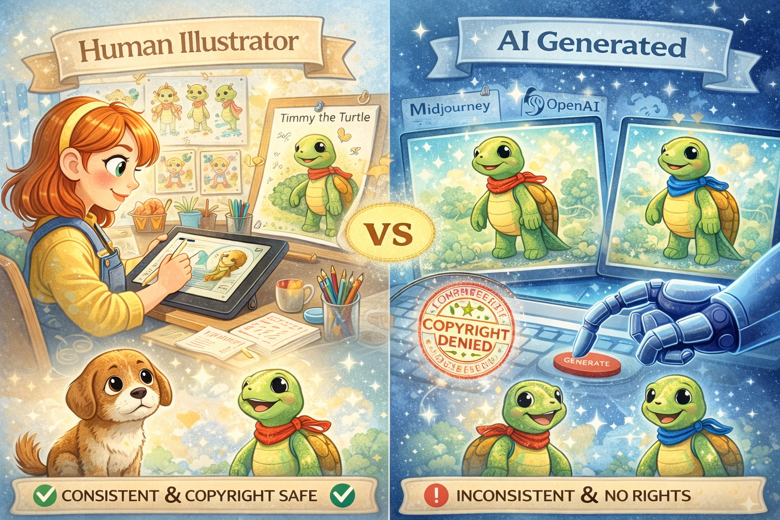 Custom Illustrations vs. AI Art: Why the Human Touch is Non-Negotiable for Children’s Books