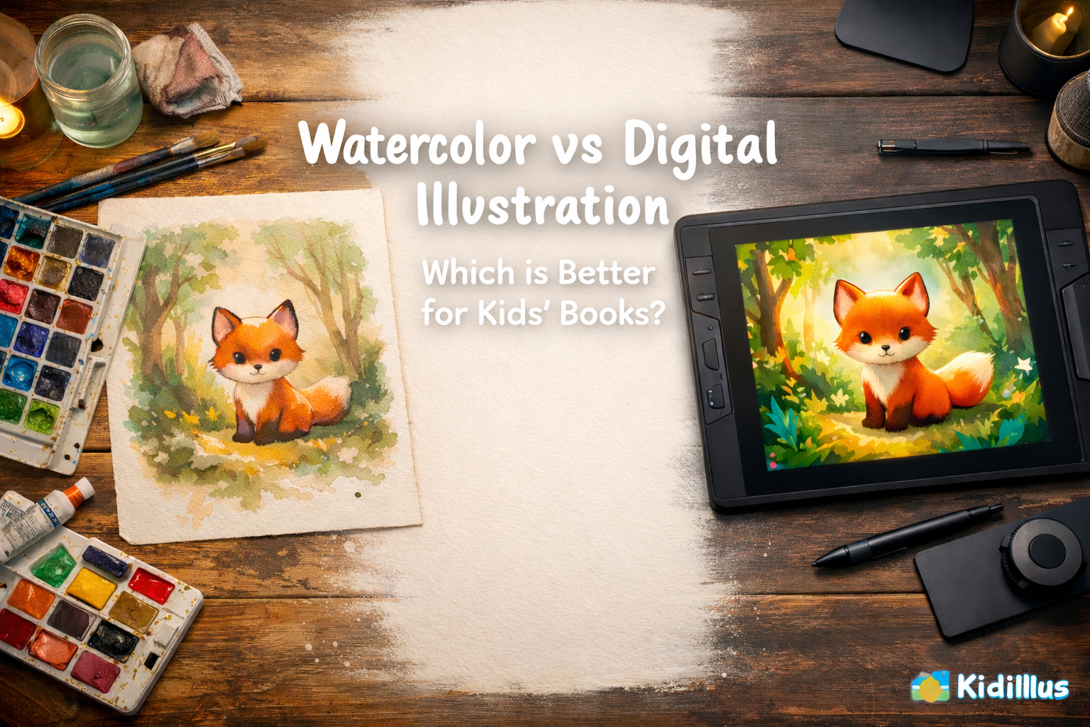 Watercolor vs Digital Illustration for Kids' Books — Which is Better? (2026 Guide)