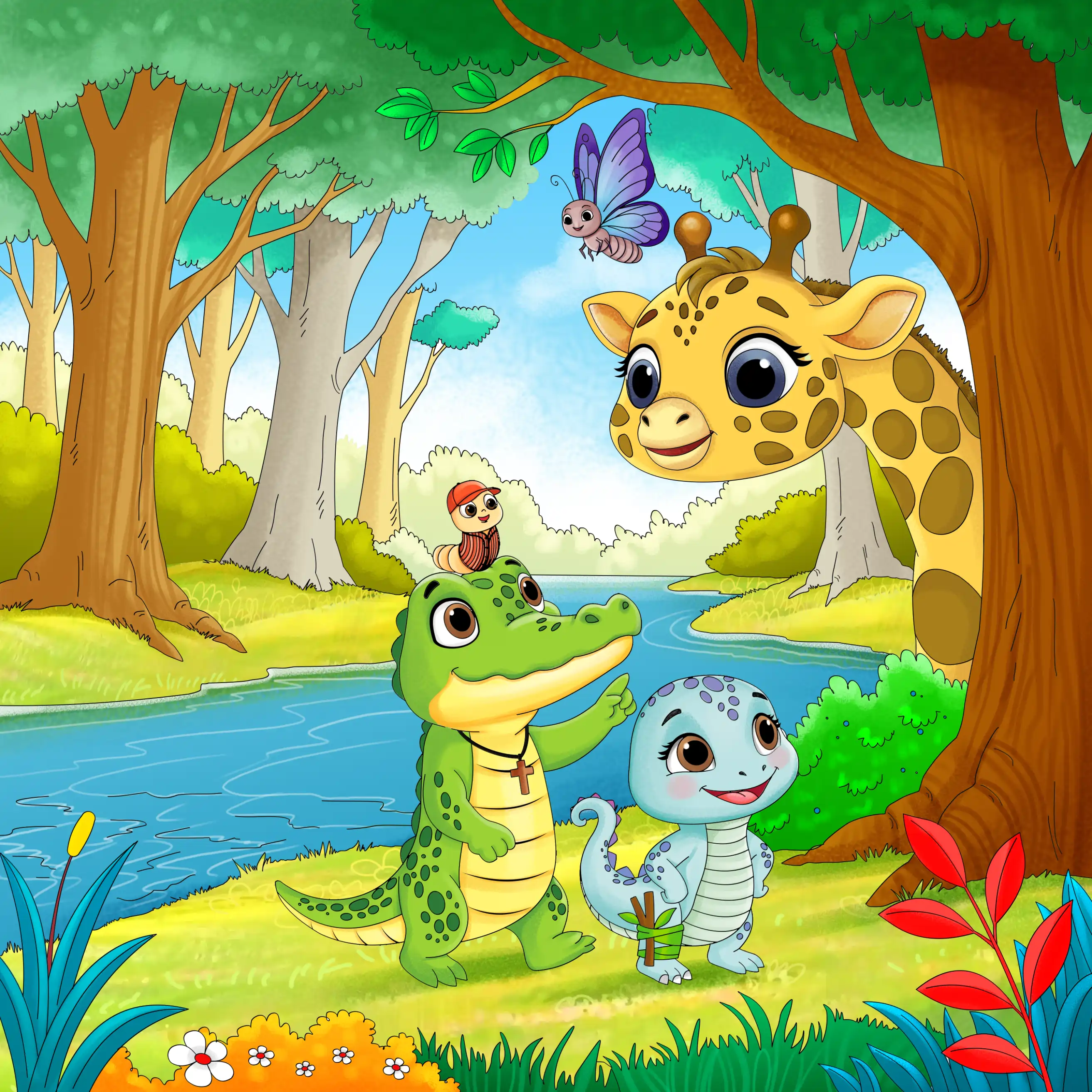 The Adventures of Ollie the Alligator and Friends — illustration spread 3