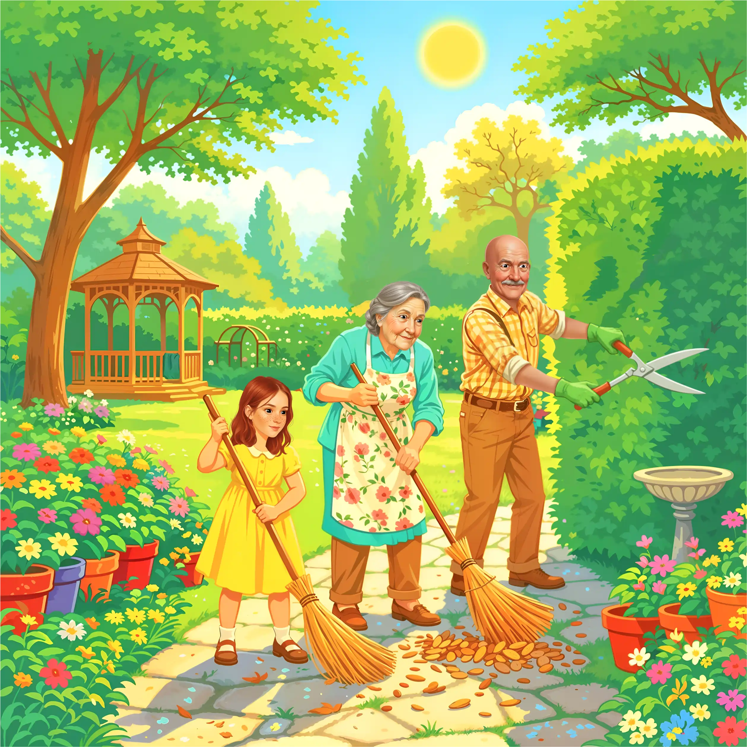 GRANDPA NEEDS A HERO — illustration spread 3
