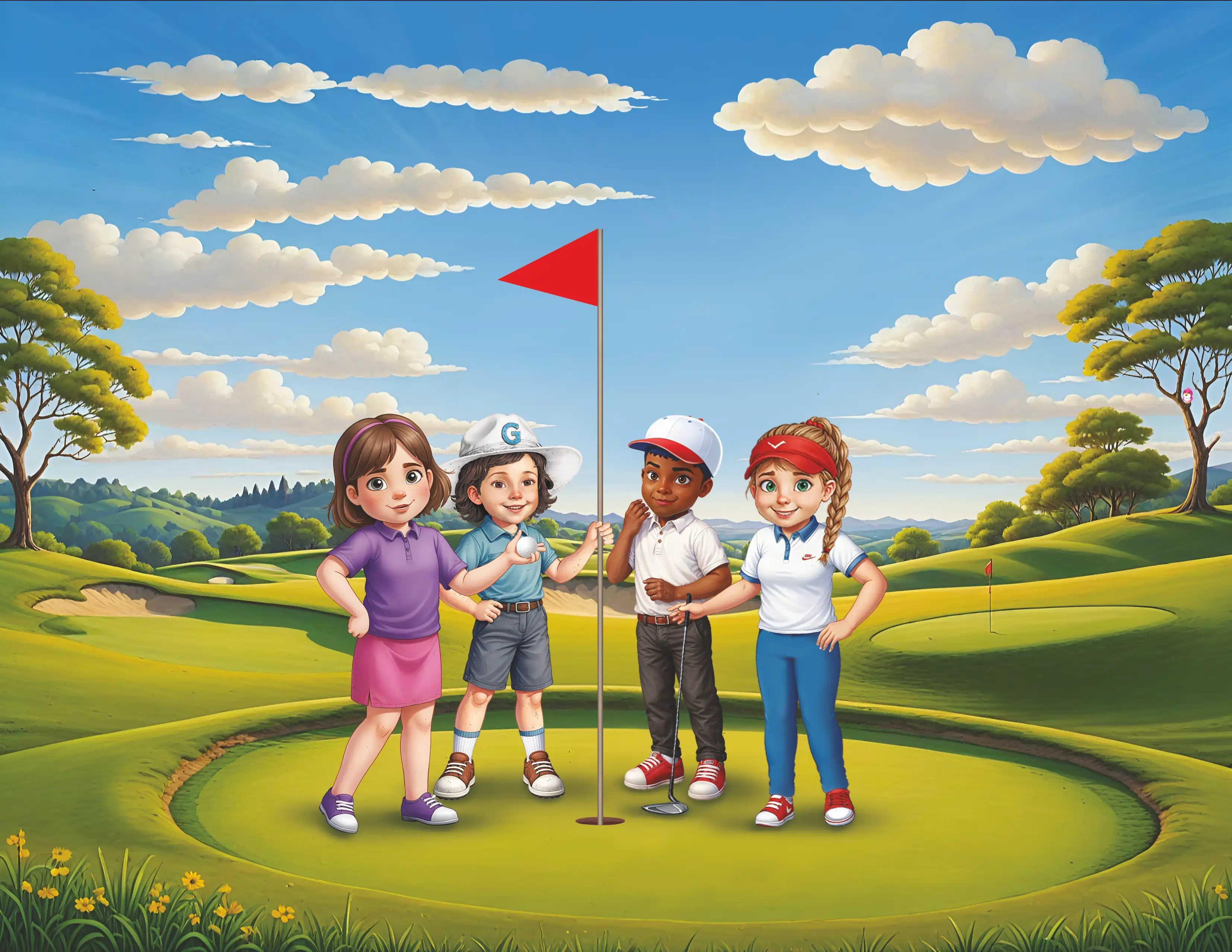LetterLand Golf Course: A Children's ABC Book — children's book illustration