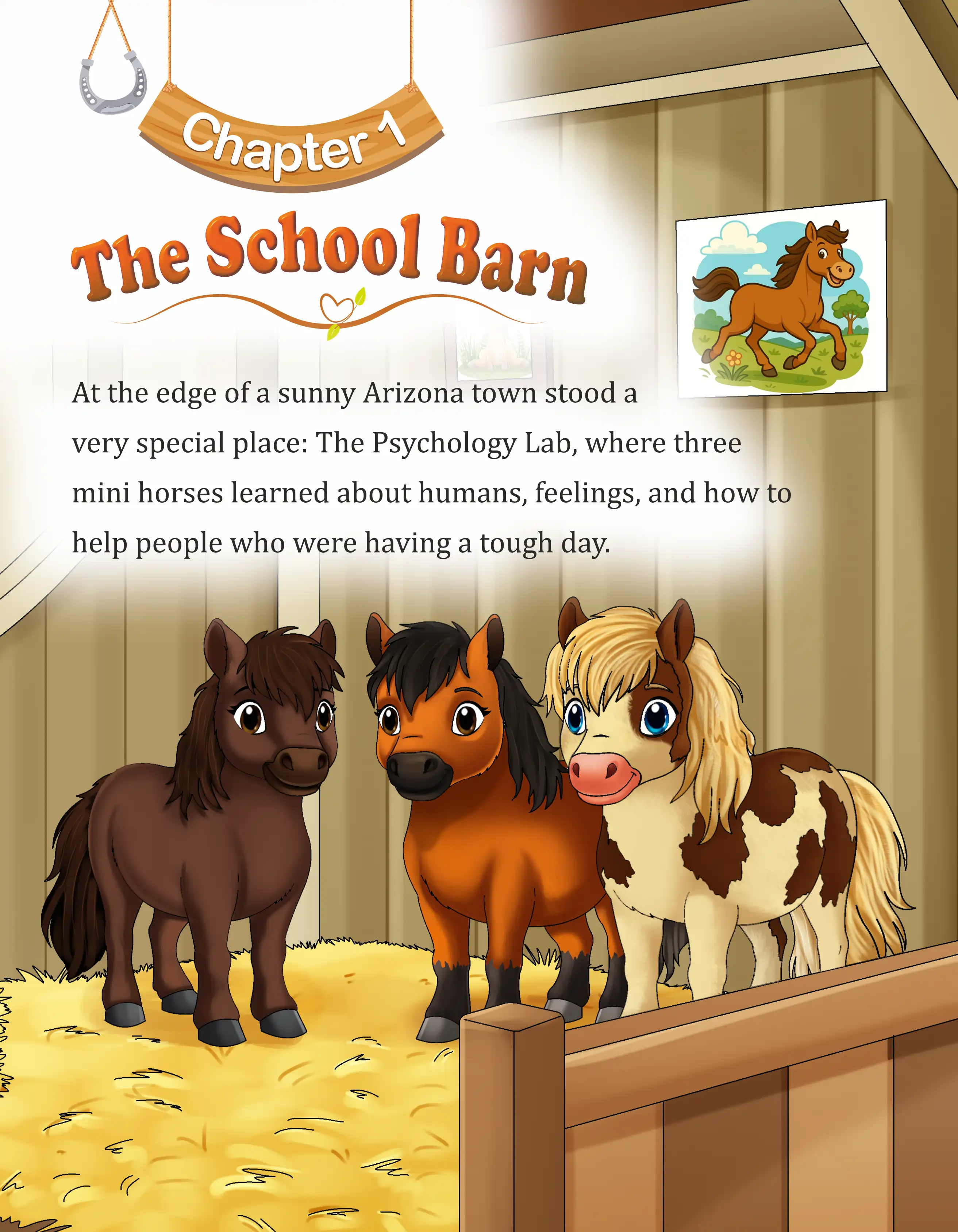 The Magical Bus of Mini Horses: The Lost Smile Adventure — illustration spread 1