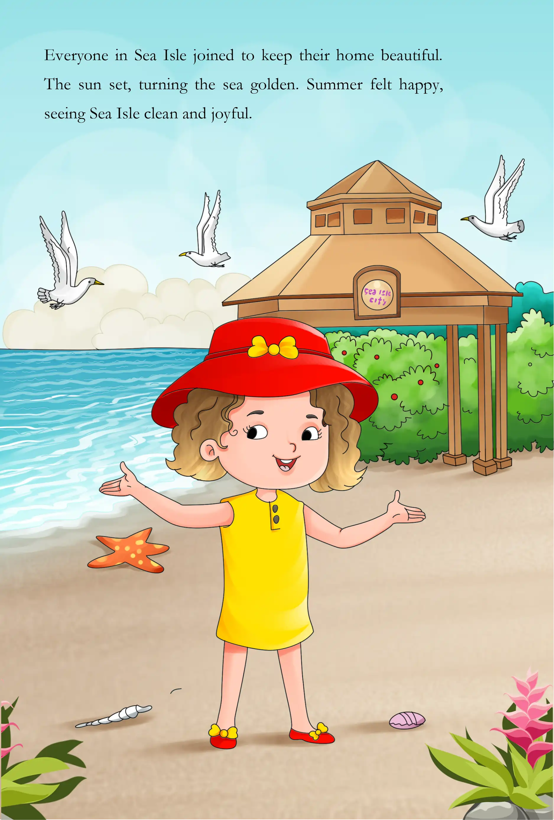 Summer's Sea Isle Adventures: The Magical Beach Cleanup — illustration spread 4