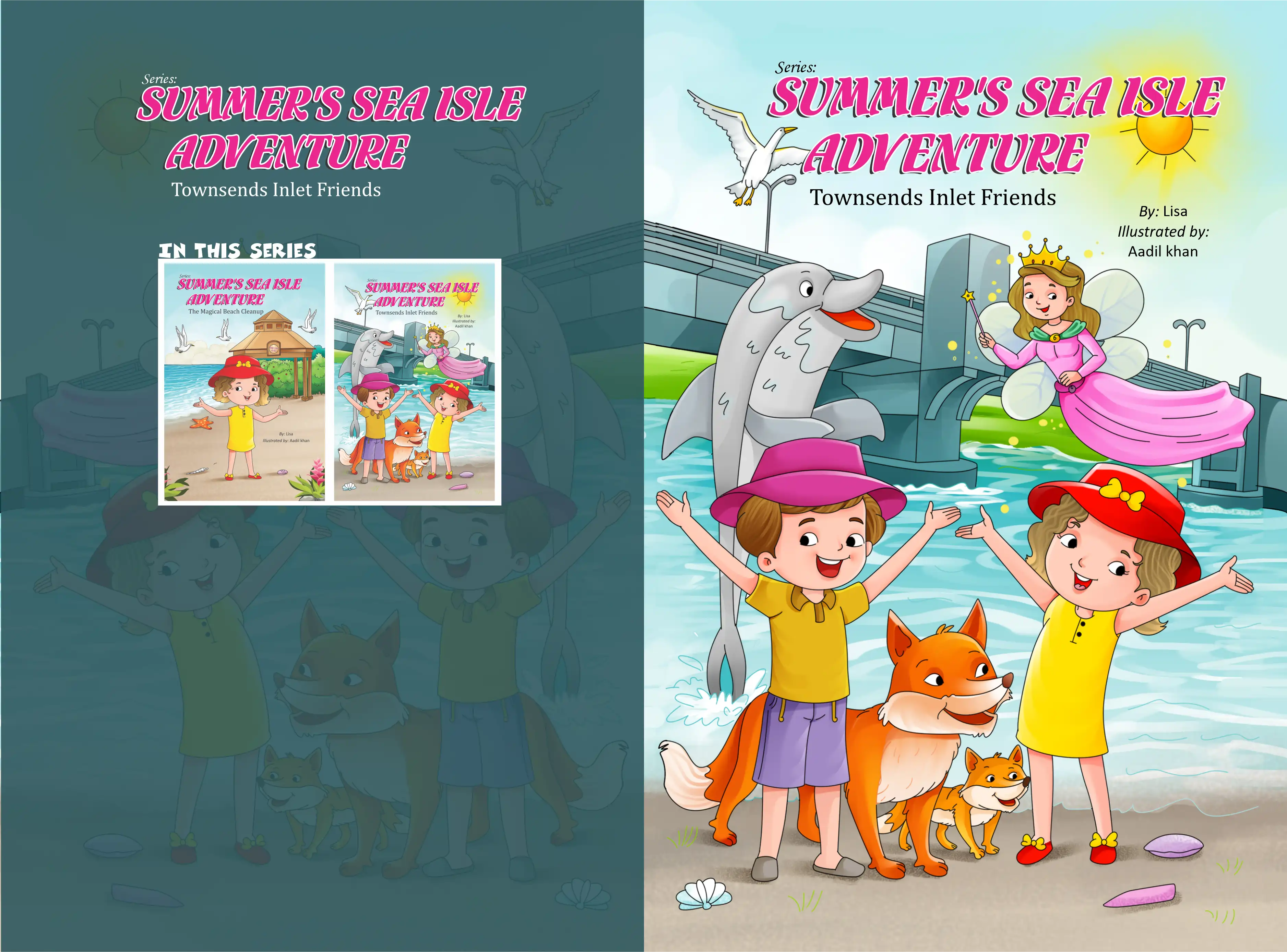 Summer's Sea Isle Adventures: The Magical Beach Cleanup — children's book illustration