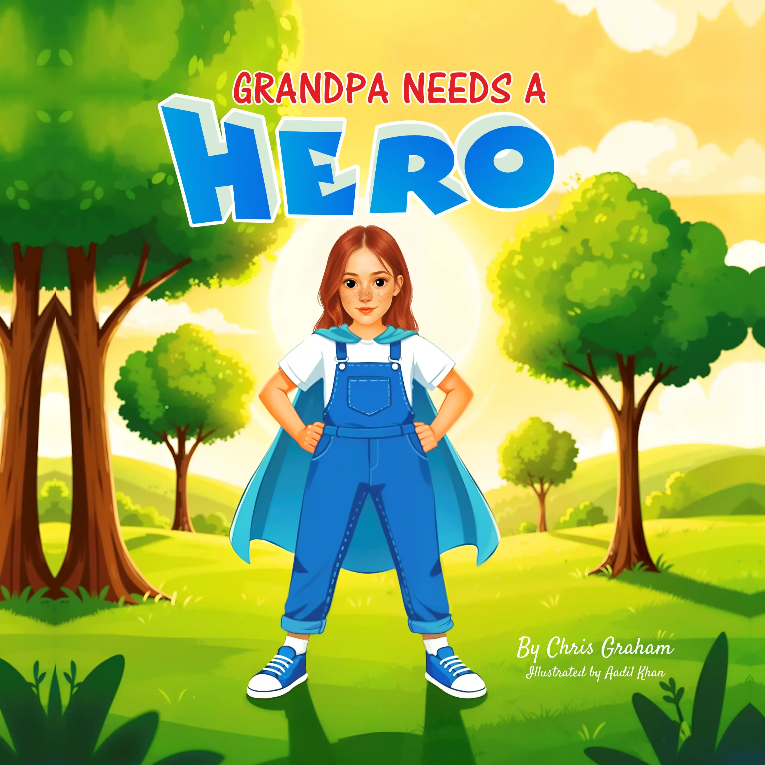GRANDPA NEEDS A HERO — children's book illustration