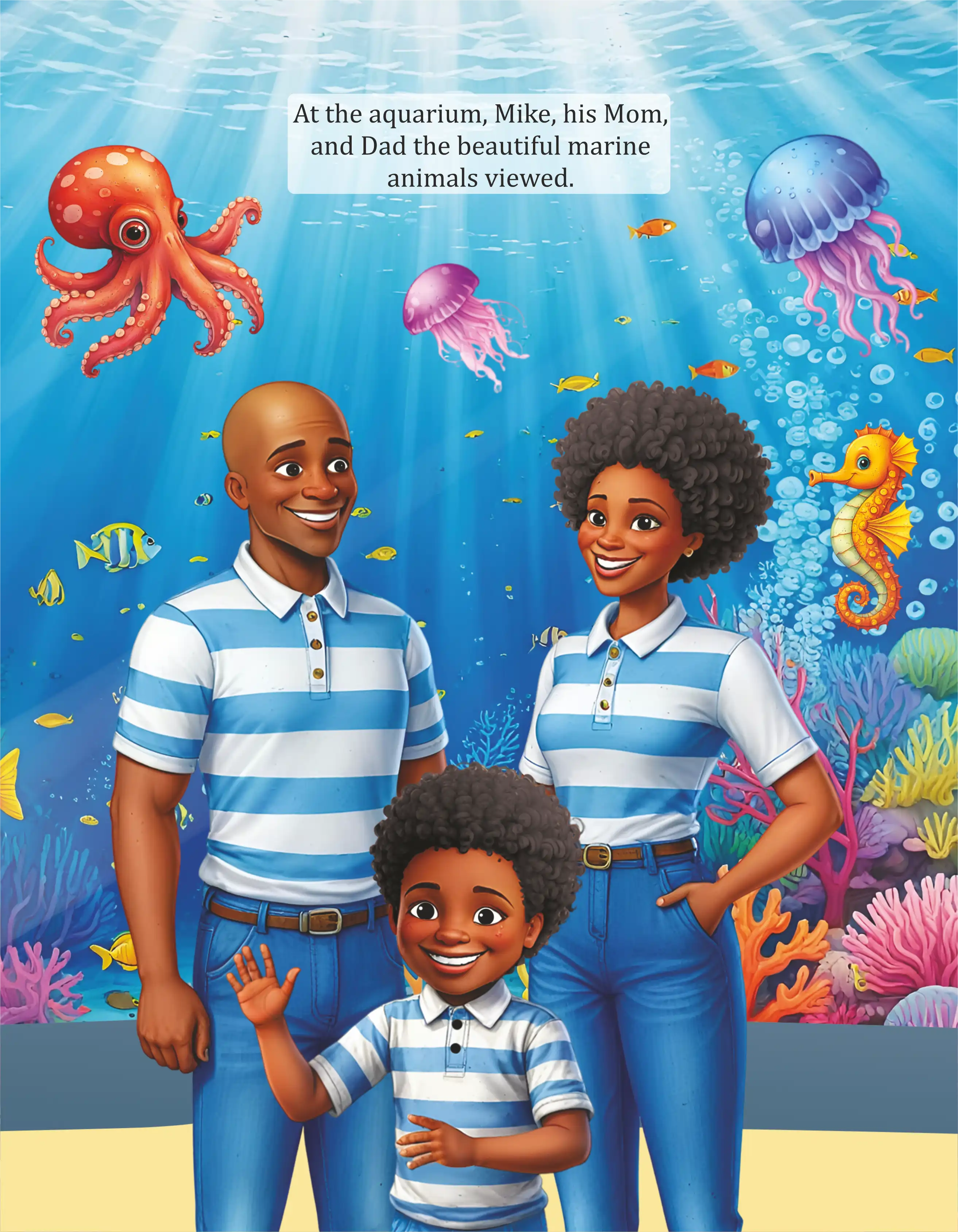 Mike at the Aquarium — illustration spread 4