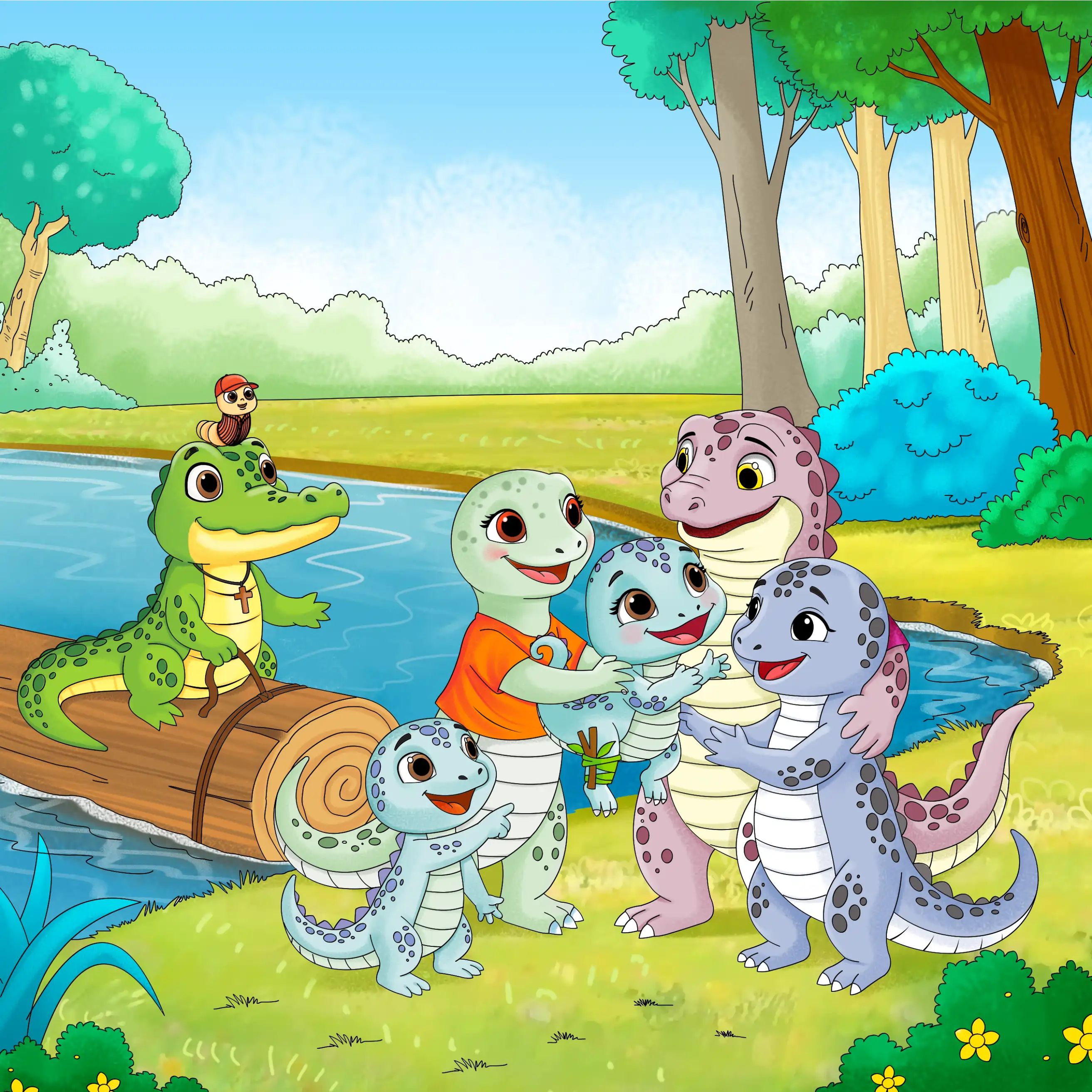 The Adventures of Ollie the Alligator and Friends — illustration spread 4