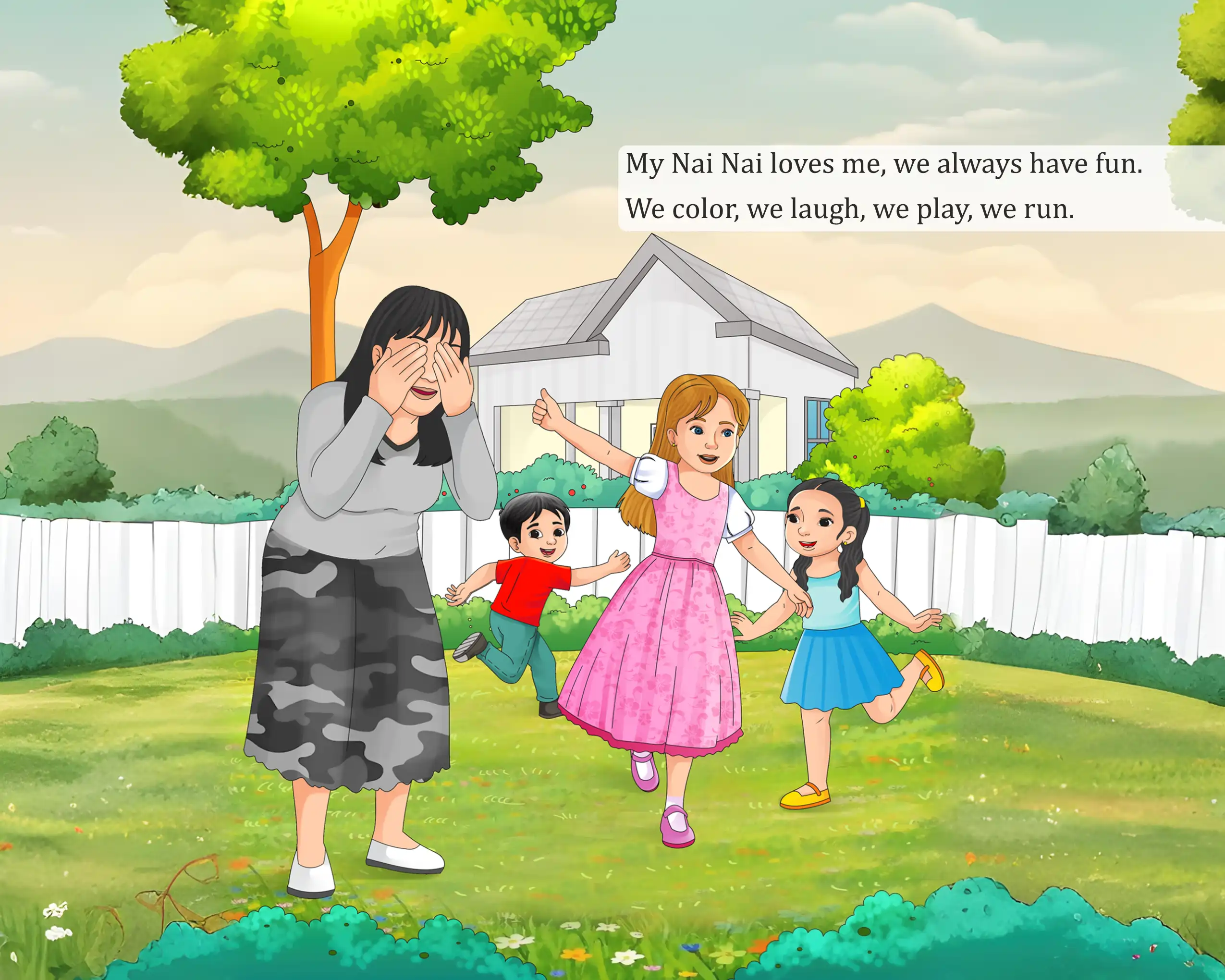 My Nai Nai and Me — illustration spread 1