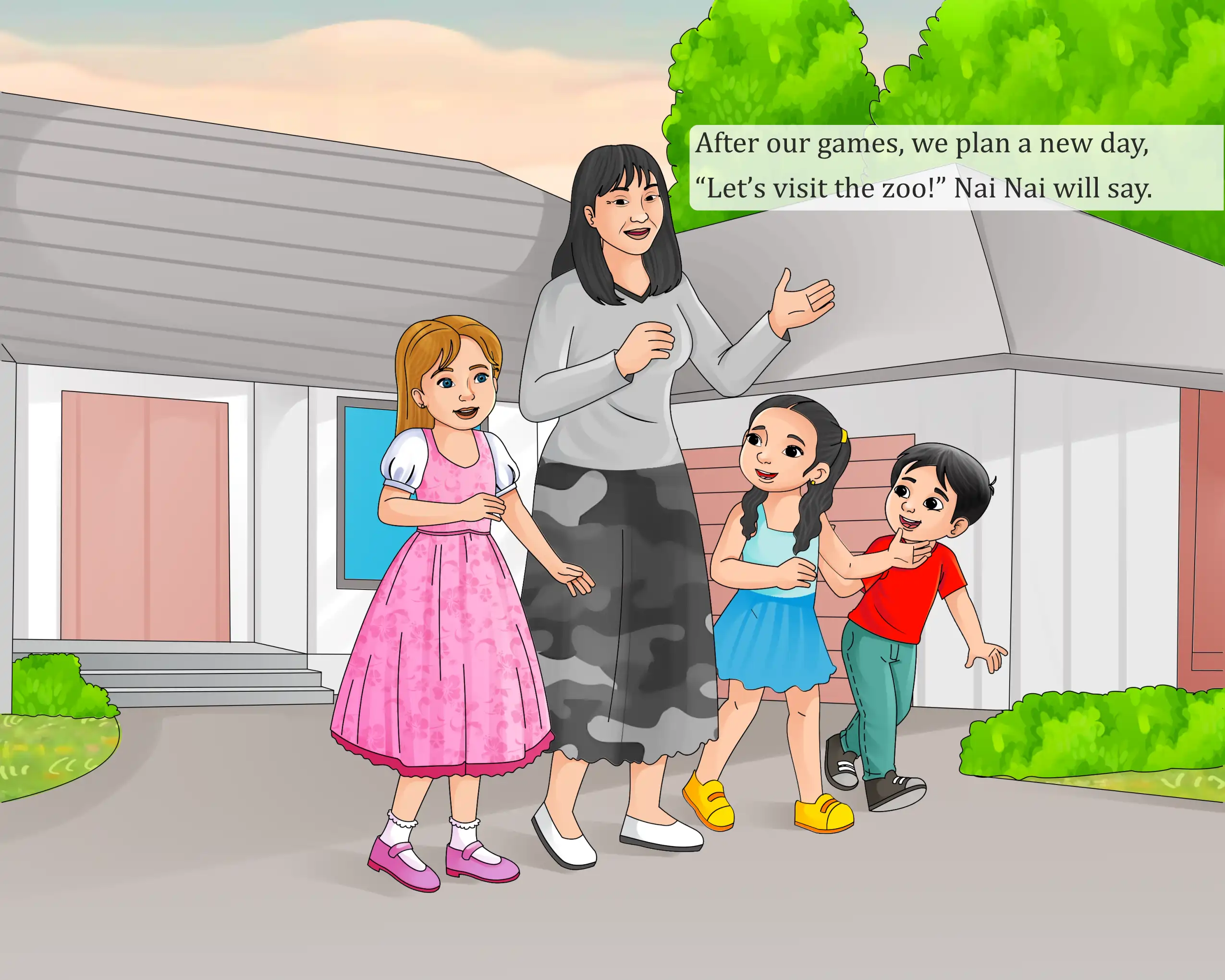 My Nai Nai and Me — illustration spread 2