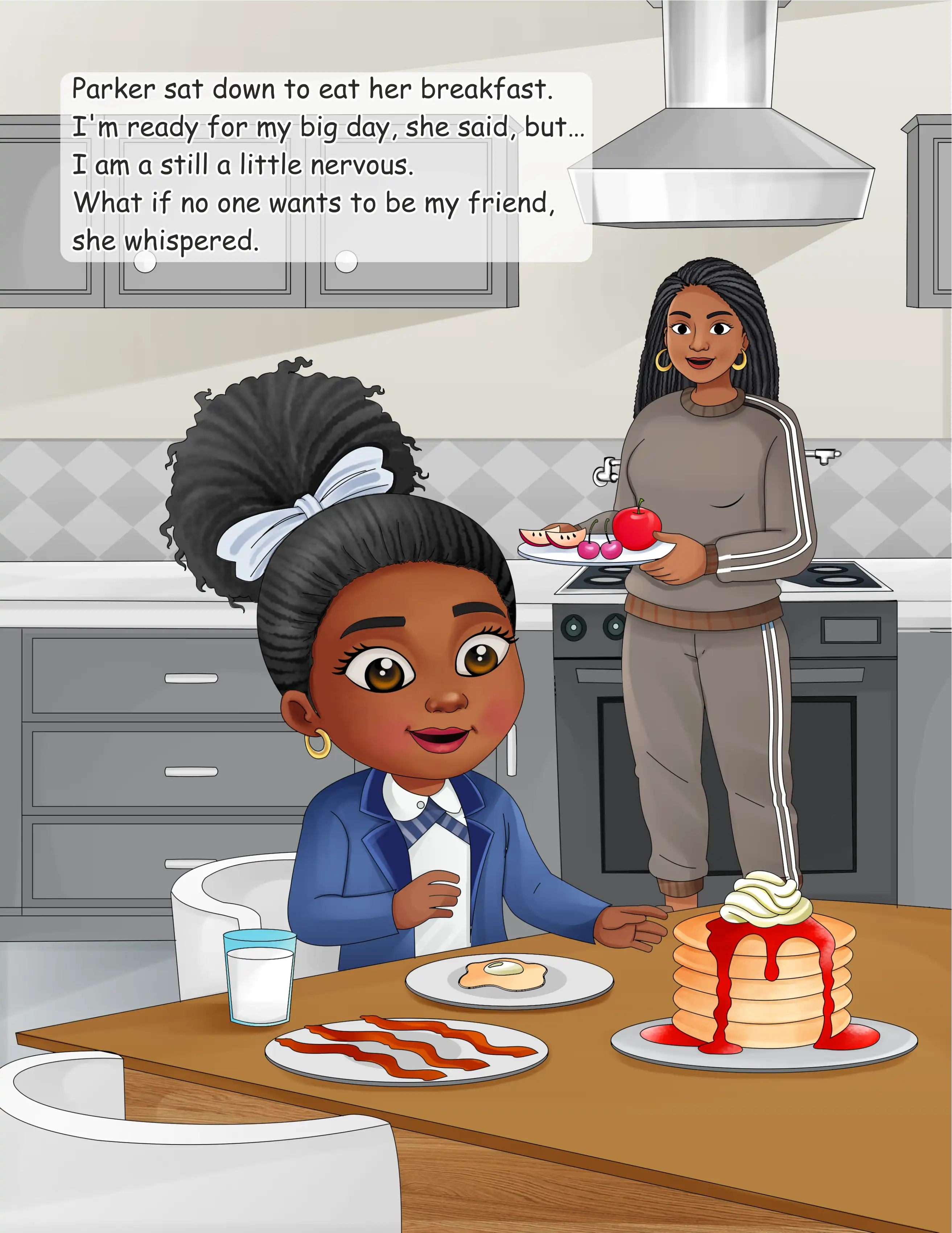 Parker’s First Day of Kindergarten — illustration spread 2