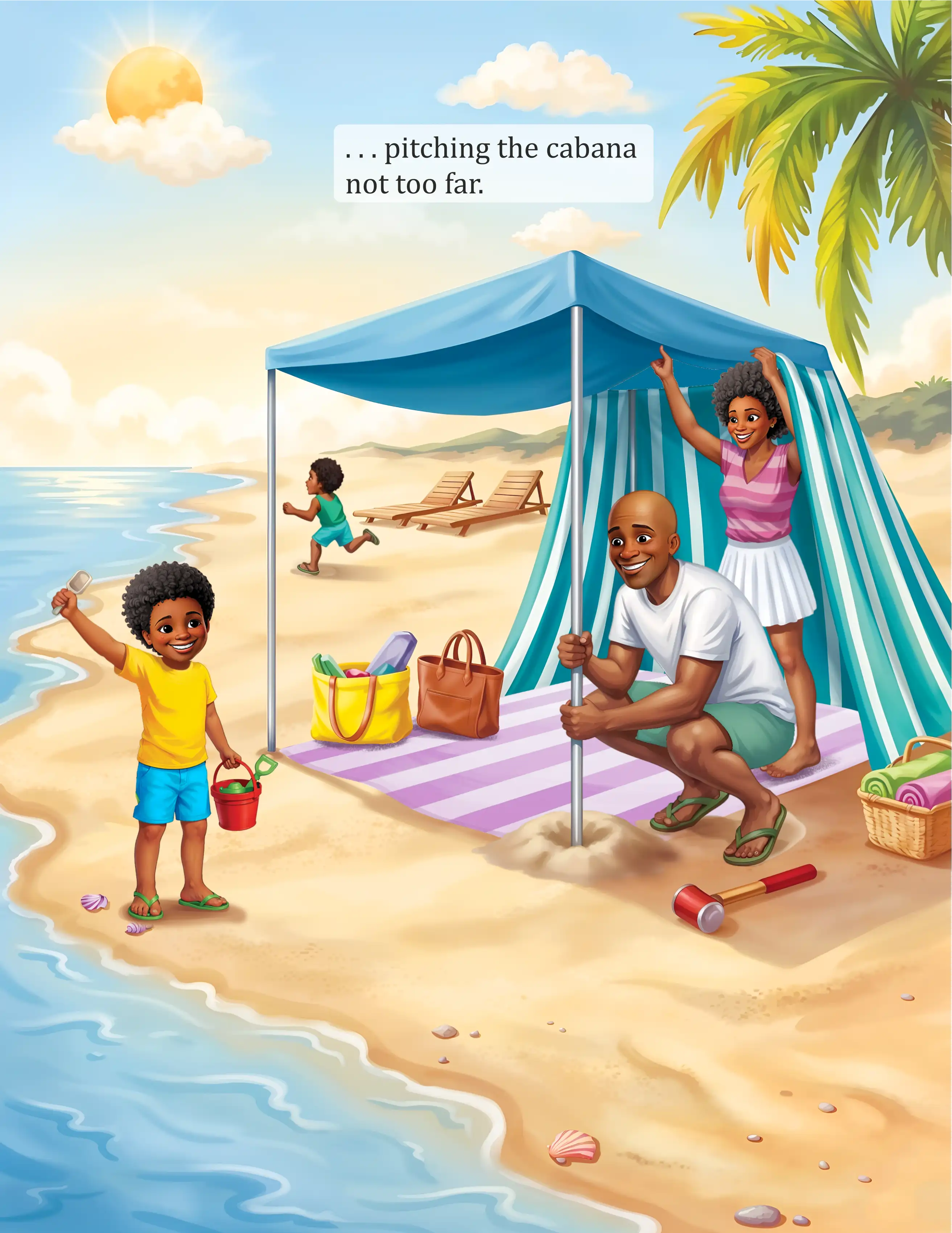 Mike at the Beach — illustration spread 2
