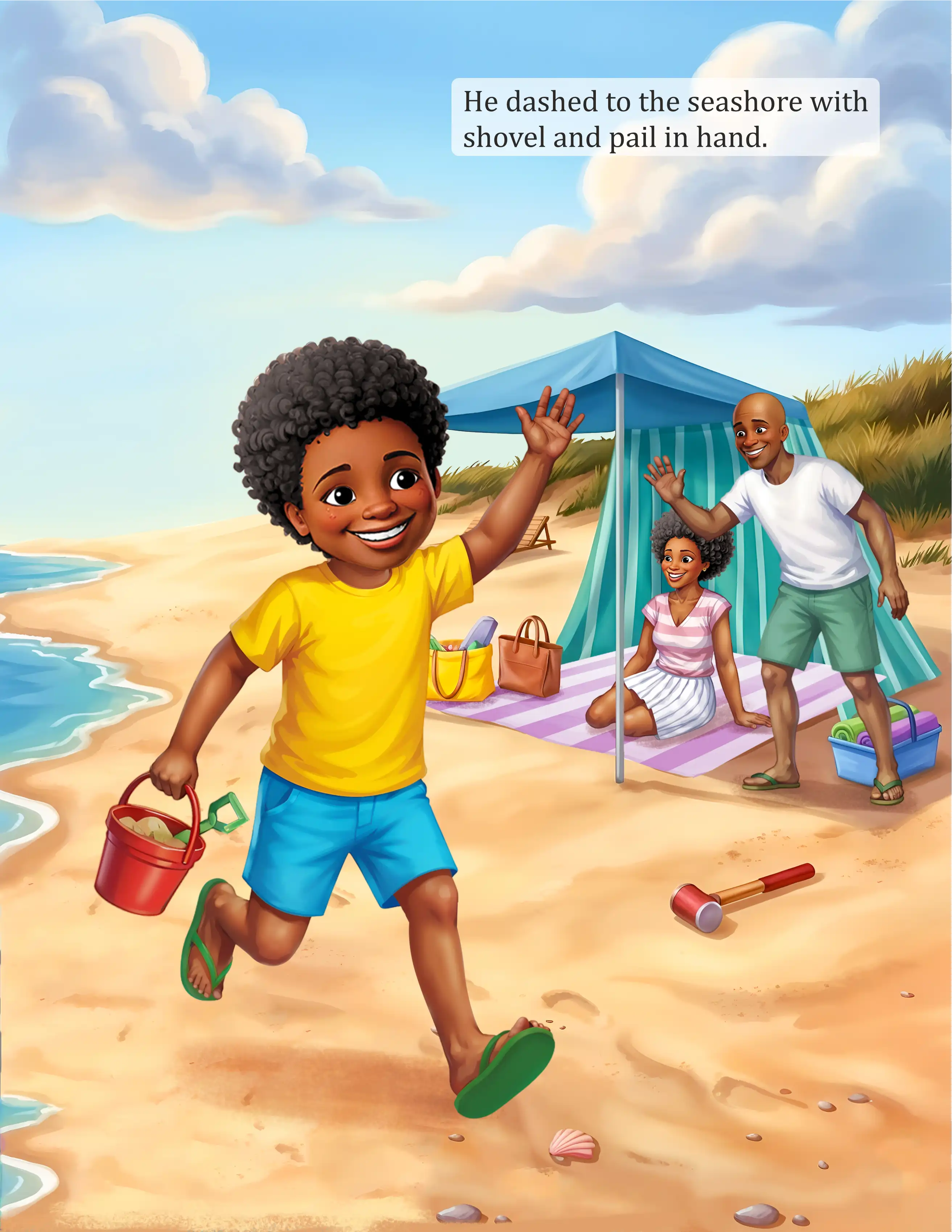 Mike at the Beach — illustration spread 3