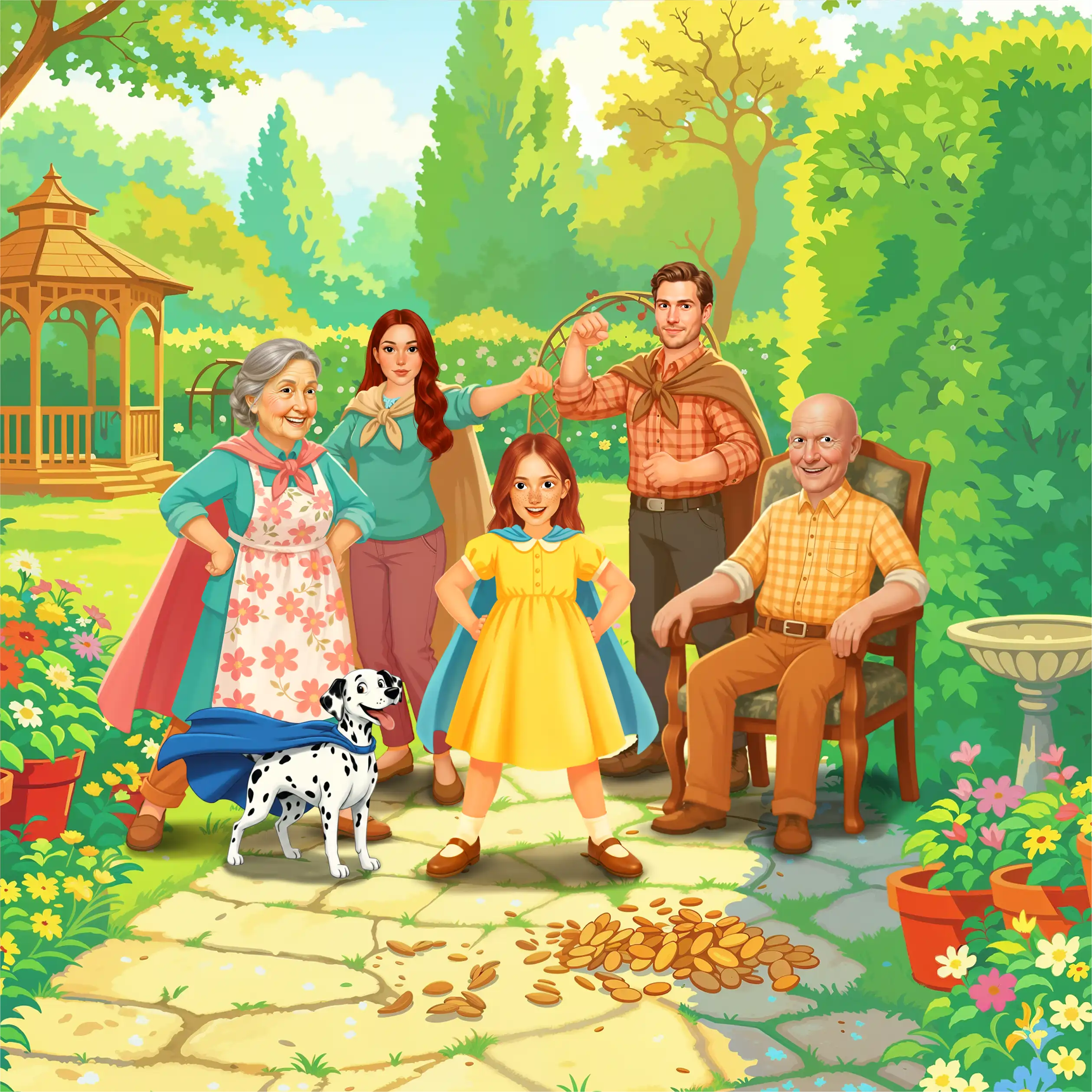 GRANDPA NEEDS A HERO — illustration spread 5
