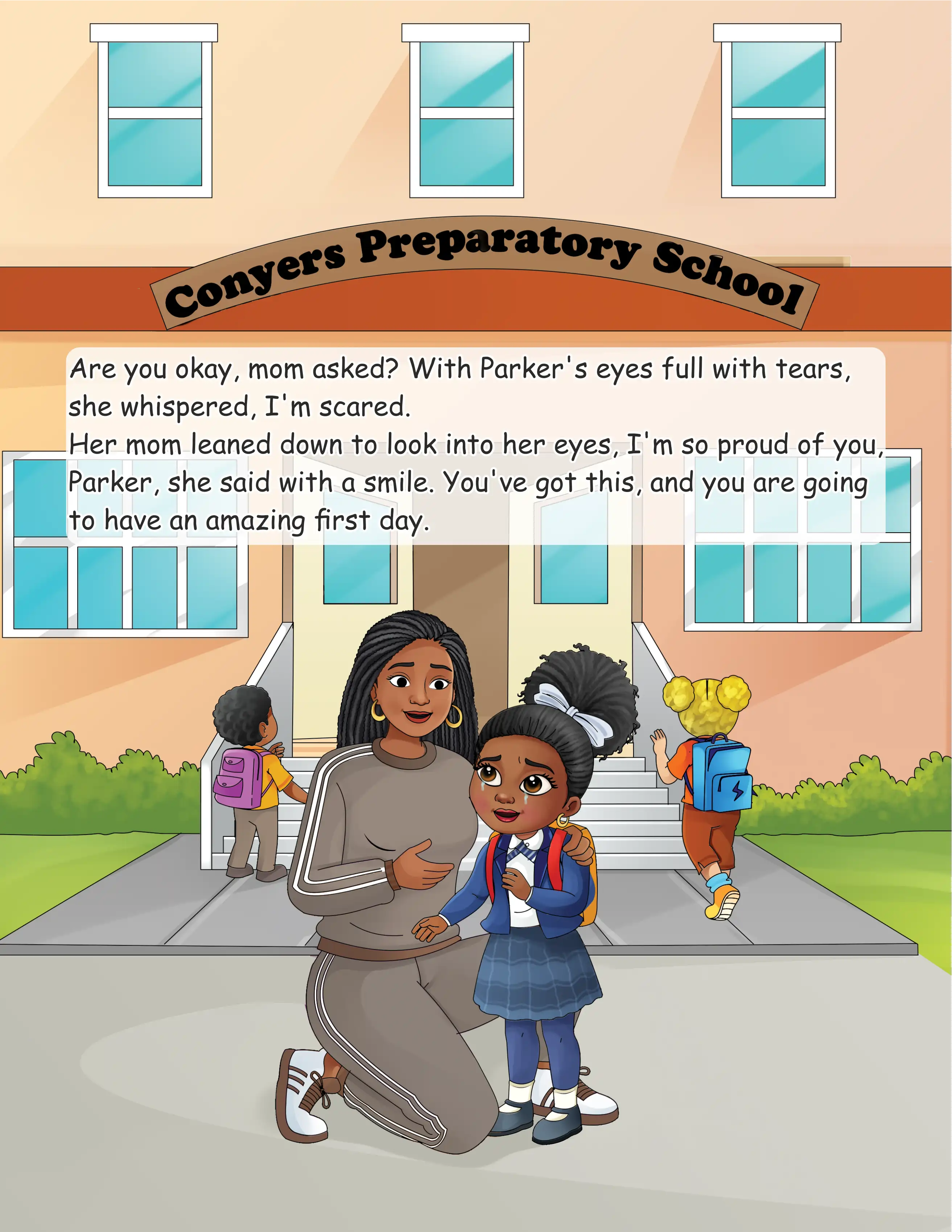 Parker’s First Day of Kindergarten — illustration spread 3